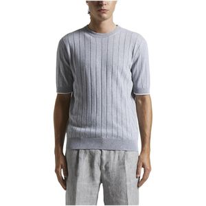 Peserico, Truien, Heren, Grijs, XL, Katoen, Pu katoen t-shirt