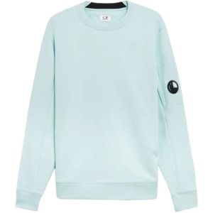 C.p. Company, Sweatshirts & Hoodies, Heren, Blauw, L, Katoen, Lens Detail Sweater
