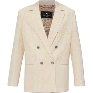 Etro, Jassen, Dames, Beige, S, Katoen, Oversized Blazer