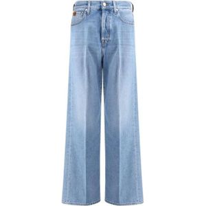 Jacob Cohën, Jeans, Dames, Blauw, W26, Moderne Wide Leg Jeans met Vijf Zakken