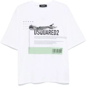 Dsquared2, Tops, Heren, Wit, XS, Wit Overhemd voor Mannen