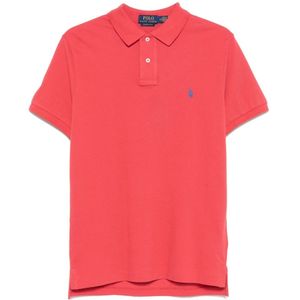 Polo Ralph Lauren, Tops, Heren, Rood, L, Katoen, Custom Slim Fit katoenen polo shirt