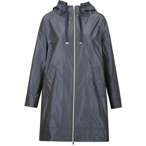Herno, Mantels, Dames, Blauw, M, Waterdichte Jas met Capuchon en Dubbele Rits