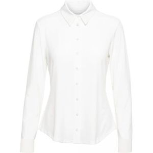 &Co Woman, Blouses & Shirts, Dames, Wit, XL, Polyester, Olijfkleurige basic blouse met lange mouwen
