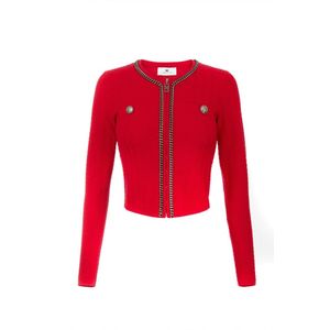 Elisabetta Franchi, Truien, Dames, Rood, M, Stijlvolle Sweaters voor een chique look