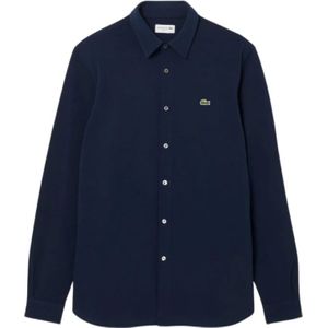 Lacoste, Overhemden, Heren, Blauw, 4Xl, Katoen, Basis Piqué Katoenen Shirt