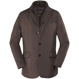 Moorer, Jassen, Heren, Bruin, 4Xl, Veelzijdige waterdichte jas met afneembare lijfje
