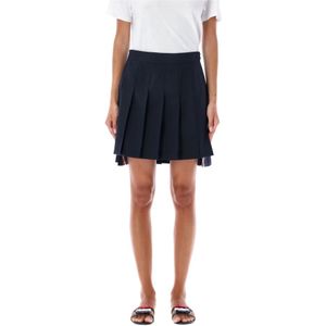 Thom Browne, Rokken, Dames, Blauw, XS, Geplooide Mini Rok