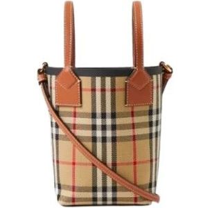 Burberry, Tassen, Dames, Beige, ONE Size, Katoen, Vintage Mini Tote London Beige