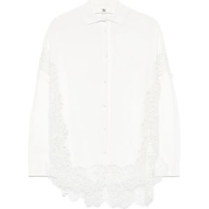 Ermanno Scervino, Blouses & Shirts, Dames, Wit, L, Witte Sweater Collectie Shirt