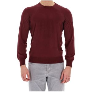 Brunello Cucinelli, Truien, Heren, Bruin, M, Wol, Cashmere wollen trui met ronde hals