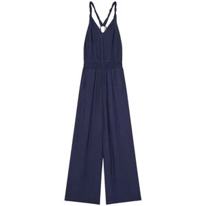 Patrizia Pepe, Jumpsuits & Playsuits, Dames, Blauw, S, Essentiële Jumpsuit Art. 2T0081A057