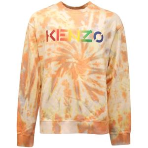 Kenzo, Sweatshirts & Hoodies, Dames, Oranje, L, Klassieke Logo Sweatshirt