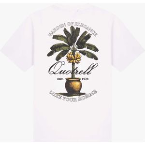 Quotrell, Tops, Heren, Wit, XS, Katoen, Heren T-shirt Wit/Zwart Stijlvol Zomer