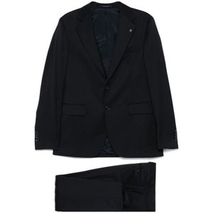 Tagliatore, Pakken, Heren, Blauw, L, Wol, Single-breasted pak