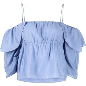 Vince, Blouses & Shirts, Dames, Blauw, S, Nylon, Blauwe Off Shoulder Cami Blouse
