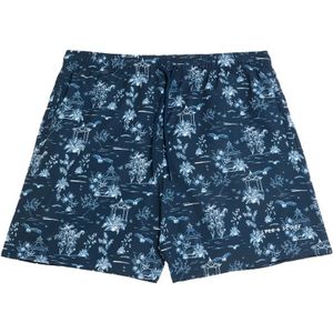 Lyle & Scott, Badkleding, Heren, Blauw, M, Zwemkleding Botanische Tuin Print Zwembroek