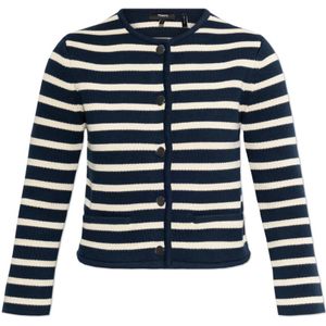 Theory, Truien, Dames, Blauw, S, Katoen, Vest met streepmotief