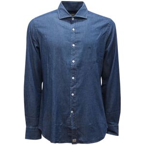 Sonrisa, Overhemden, Heren, Blauw, XL, Denim, Zilveren Denim Shirt LP4 Cw 2150