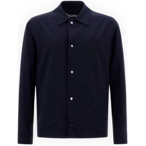Herno, Jassen, Heren, Blauw, L, Stijlvolle Shirtjas voor Mannen