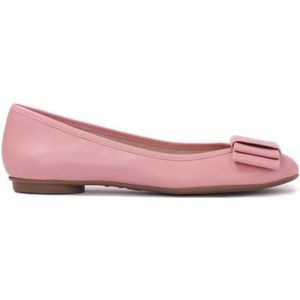 Kazar, Schoenen, Dames, Roze, 36 EU, Leer, Roze ballerina's met strik