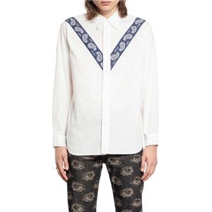 Kapital, Overhemden, Heren, Wit, M, Katoen, Scheidsrechter shirt met paisley patroon