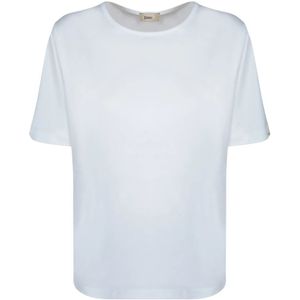 Herno, Tops, Dames, Wit, M, Katoen, Wit Jersey T-shirt, Ronde Hals, Korte Mouwen