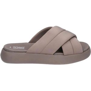 Toms, Schoenen, Dames, Beige, 37 EU, Mallow Crossover Pantoffels Taupe