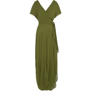 Cortana, Kleedjes, Dames, Groen, L, Smaragdgroene Zijden Georgette Jurk