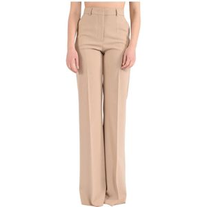 Sportmax, Broeken, Dames, Beige, XS, Wol, Oxalis Flare Wollen Broek
