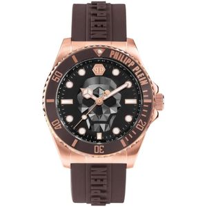 Philipp Plein, Accessoires, Heren, Bruin, ONE Size, $kull Diver 44mm Horloge