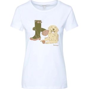 Barbour, Tops, Dames, Wit, M, Witte T-shirts en Polos