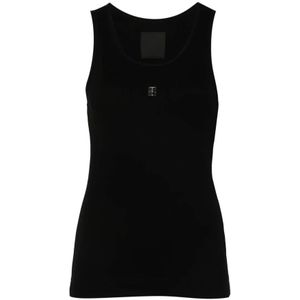 Givenchy, Tops, Dames, Zwart, XL, Katoen, Geribbelde Tanktop