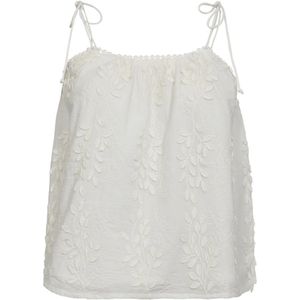 Co'Couture, Tops, Dames, Wit, XS, Katoen, Feminine Bloem Singlet Top Off White
