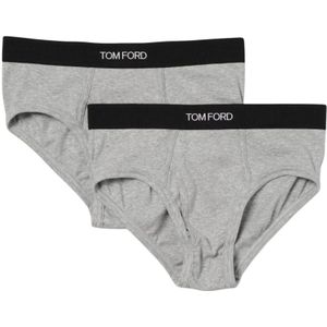 Tom Ford, Ondergoed, Heren, Grijs, S, Katoen, Stretchkatoenen slips 2-pack