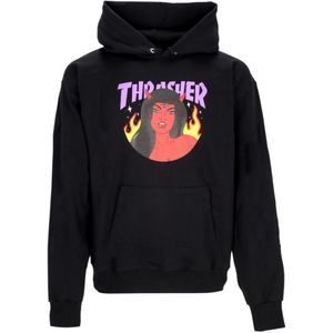 Thrasher, Sweatshirts & Hoodies, Heren, Zwart, XL, Katoen, Zwarte Hoodie met Kangoeroezak