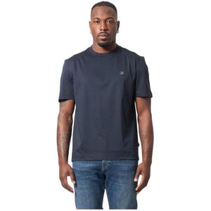 Hugo Boss, Tops, Heren, Blauw, 3Xl, Katoen, Blauw T-shirt met Dubbele B Monogram