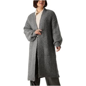 Y.a.s, Truien, Dames, Grijs, M, Yasdally LS Lange Gebreide Cardigan