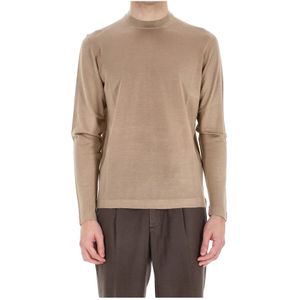 Drumohr, Tops, Heren, Beige, XL, Zijden Trui met Lange Mouwen