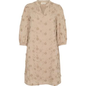 Cream, Kleedjes, Dames, Beige, S, Katoen, Eenvoudige A-lijn Jurk met V-hals