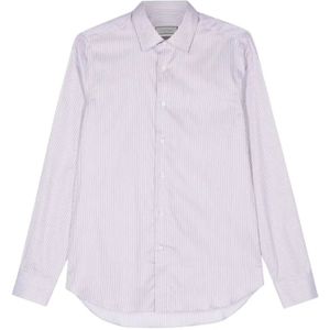 Canali, Overhemden, Heren, Wit, 2Xl, Katoen, Vertical Gestreepte Overhemd