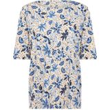 Soyaconcept, Blouses & Shirts, Dames, Blauw, S, Katoen, Blauw Bloemenprint Shirt