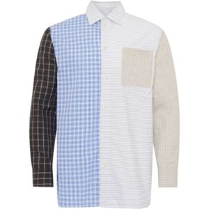 JW Anderson, Overhemden, Heren, Veelkleurig, M, Katoen, Patchwork Katoen Poplin Overhemd