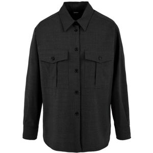 Aspesi, Blouses & Shirts, Dames, Grijs, XS, Katoen, Damesblouse