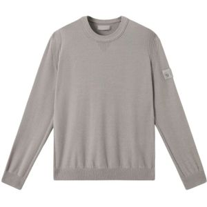 Stone Island, Truien, Heren, Grijs, L, Grijze Logo Patch Trui