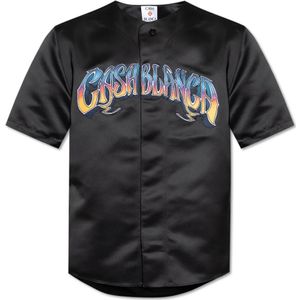 Casablanca, Overhemden, Heren, Zwart, L, Polyester, Shirt met logo