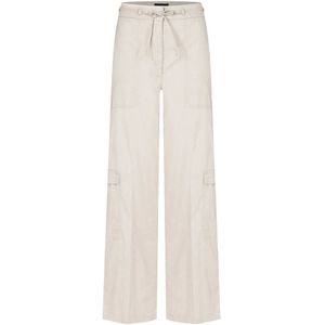 Cambio, Broeken, Dames, Beige, XL L32, Katoen, Wide Broeken