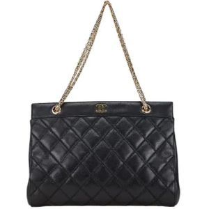 Chanel Vintage, Pre-owned, Dames, Zwart, ONE Size, Leer, Tweedehands leren schoudertassen