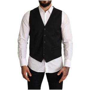 Dolce & Gabbana, Pakken, Heren, Zwart, M, Wol, Suit Vests