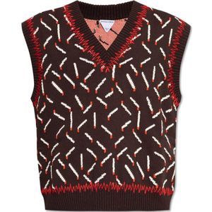 Bottega Veneta, Truien, Heren, Bruin, M, Katoen, Gebreid vest